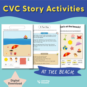 CVC Story Activities - At the Beach (PDF)