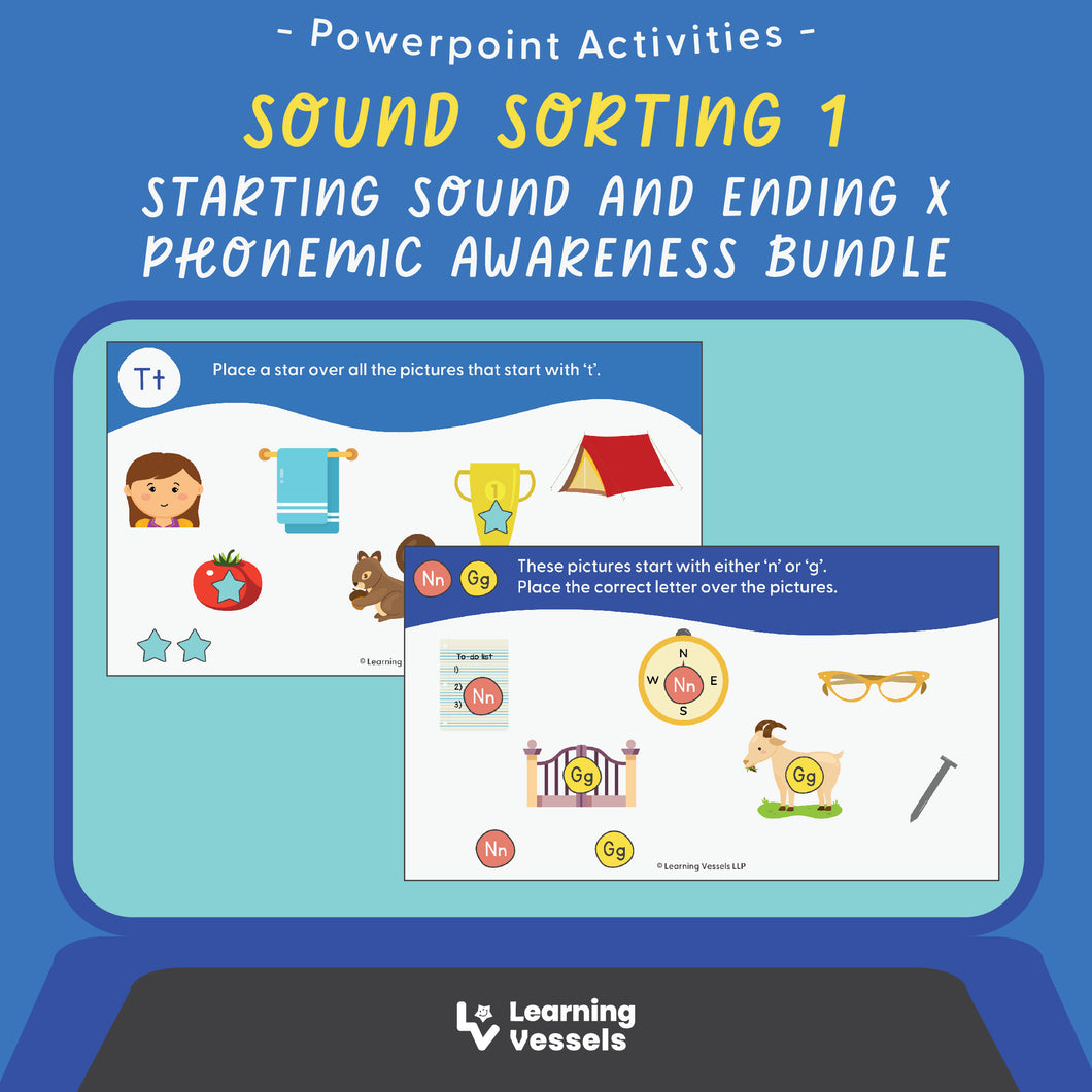 Sound Sorting 1 - Starting Sound and Ending 'x' Phonemic Awareness Bundle