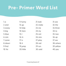 Load image into Gallery viewer, Dolch – Pre-Primer Sight Words, 40 words
